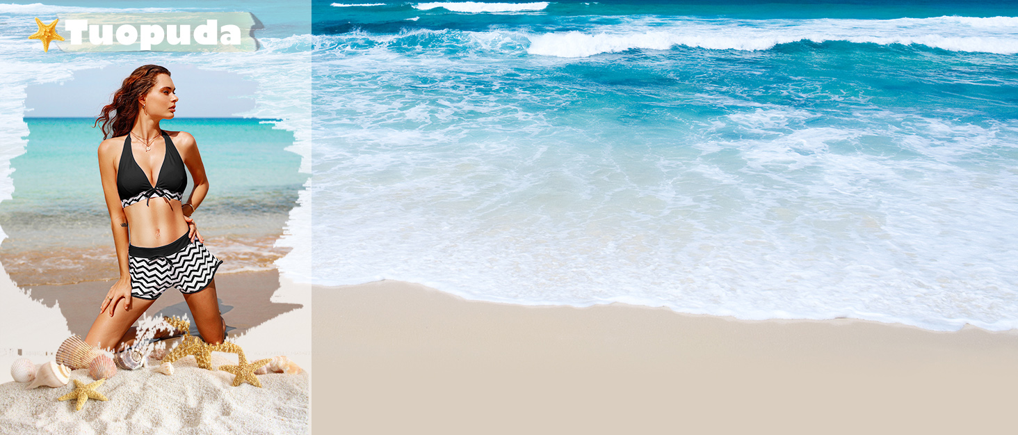 Бікіні Tuopuda для жінок: комплект з високою талією, шорти та топ з пуш-ап, спортивний двочастинний купальник, багряний колір, розмір M