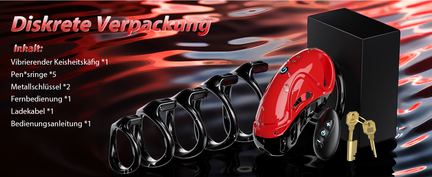 Кагець для кастрації чоловіків - пристрій для сексуальних ігор, SM-фетиш, фіксація пеніса, кагець, ремені для фіксації пеніса, 5 розмірів, кільця для пеніса, 2 ключі та 1 замок