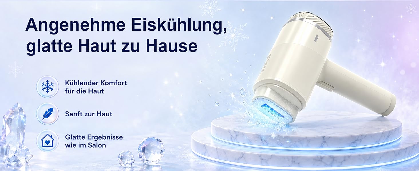 IPL-епілятор для дому з охолодженням (Ice Cooling), 3-в-1, 9 рівнів інтенсивності, 21Дж, з магнітними насадками для обличчя, пахв та бікіні, унісекс, Cream White