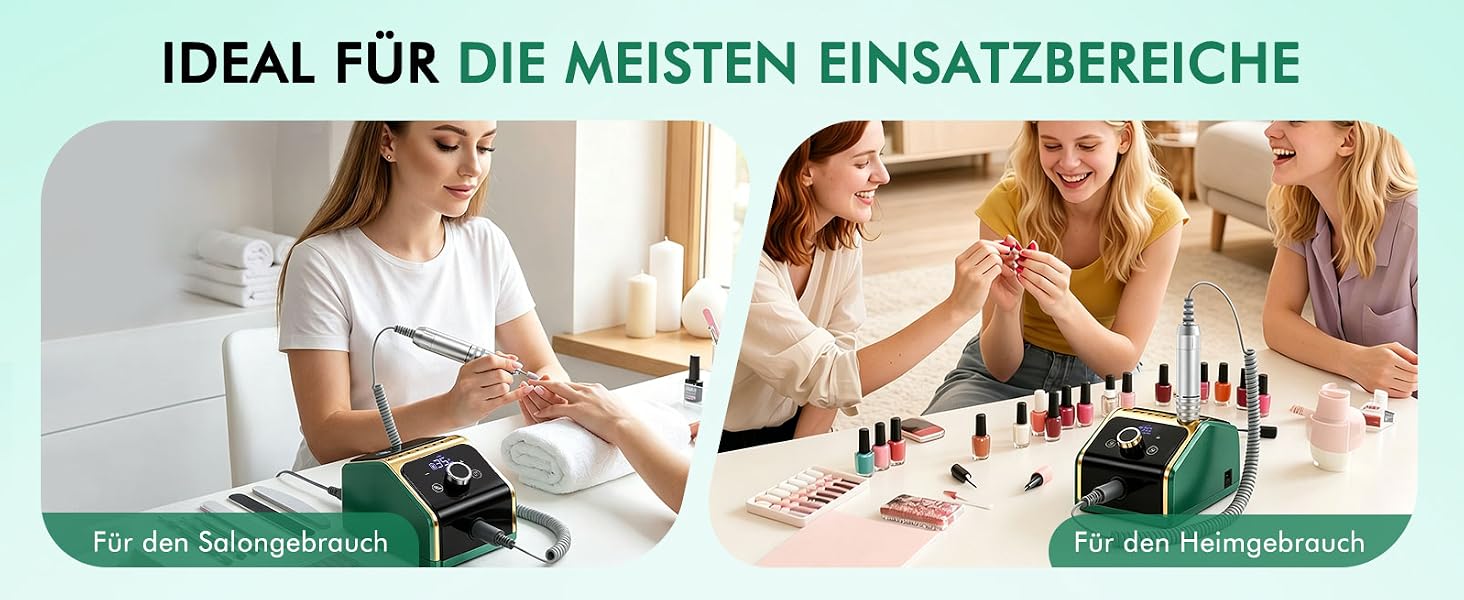 Професійний електричний апарат для манікюру та педикюру CozyZen 35 000 об/хв з LCD-дисплеєм, ручною та ножною педалями, для акрильнИх, гелевих та натуральних нігтів (Зелений)