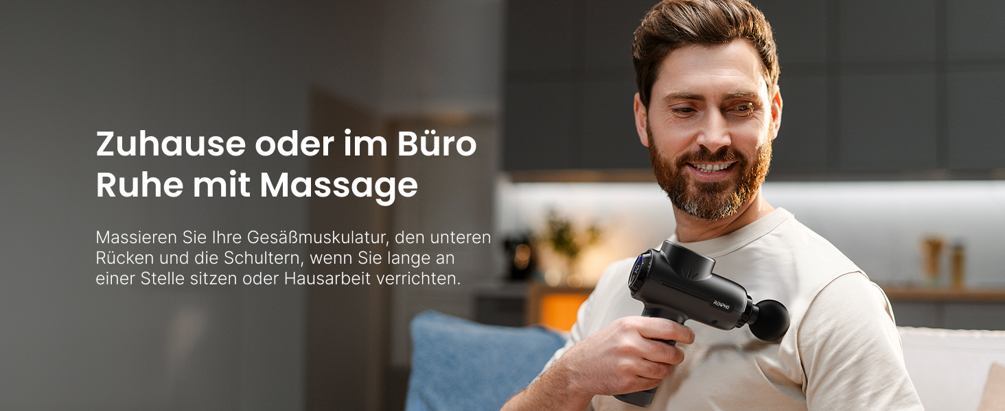Перкусійний масажер RENPHO Massage Gun Active BK, електричний пістолет для масажу м'язів, 3200 об/хв, акумулятор 2500mAh, USB-C, чорний