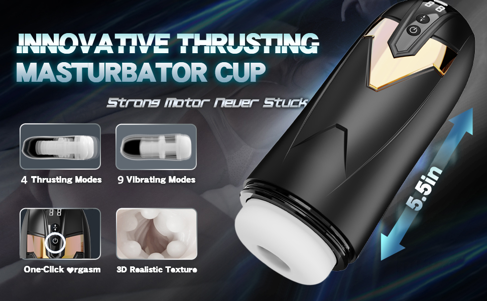 Електричний мастурбатор Sumeber з 9 вібраціями, телескопічною функцією та LCD дисплеєм. Реалістична вагіна для чоловіків