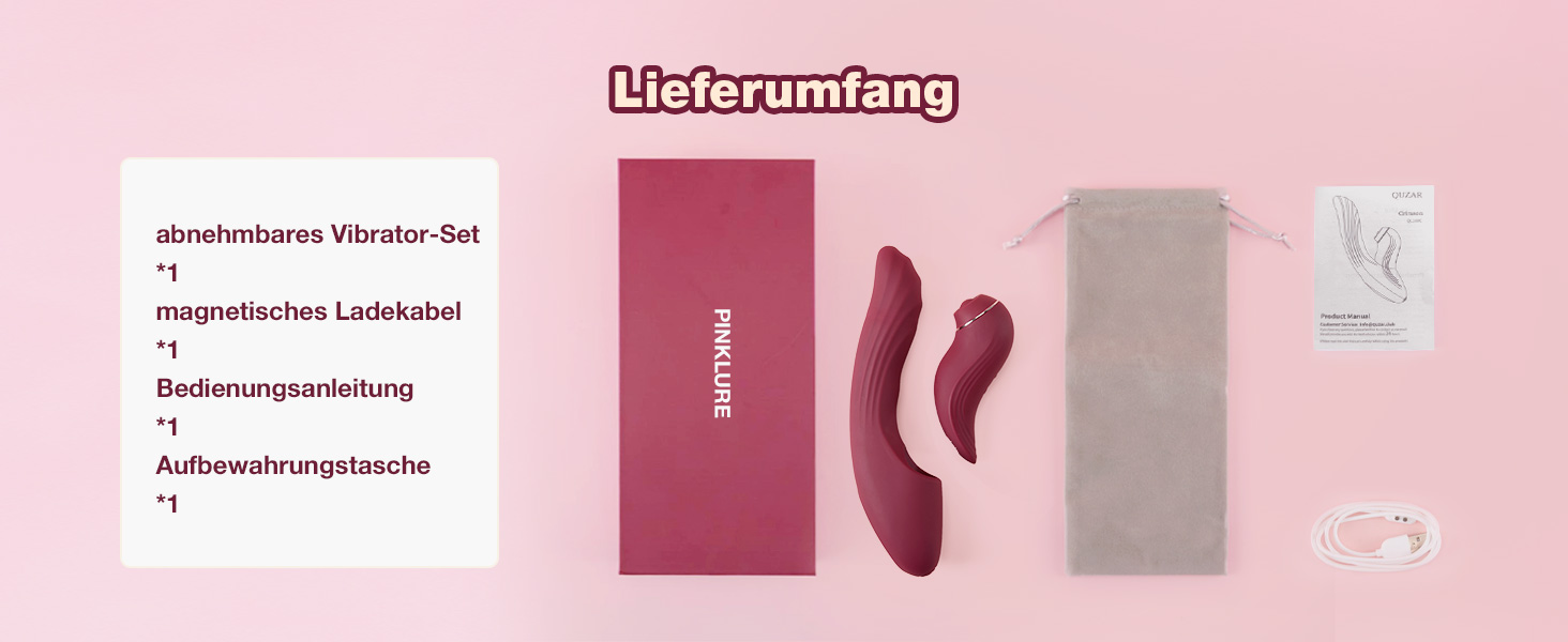 Вібратор для жінок 5-в-1 з керуванням через додаток, стимуляція G-точки та клітора, 7 режимів, нагрів до 42°C, комплект