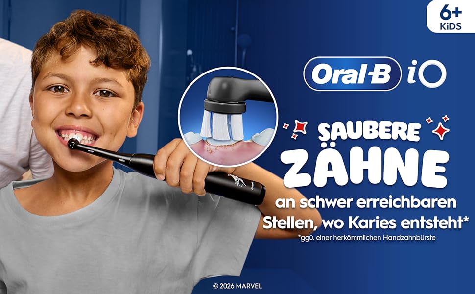 Електрична зубна щітка для дітей Oral-B iO Series 2 Spiderman Black, 3 режими чищення, з 1 насадкою та дорожнім футляром