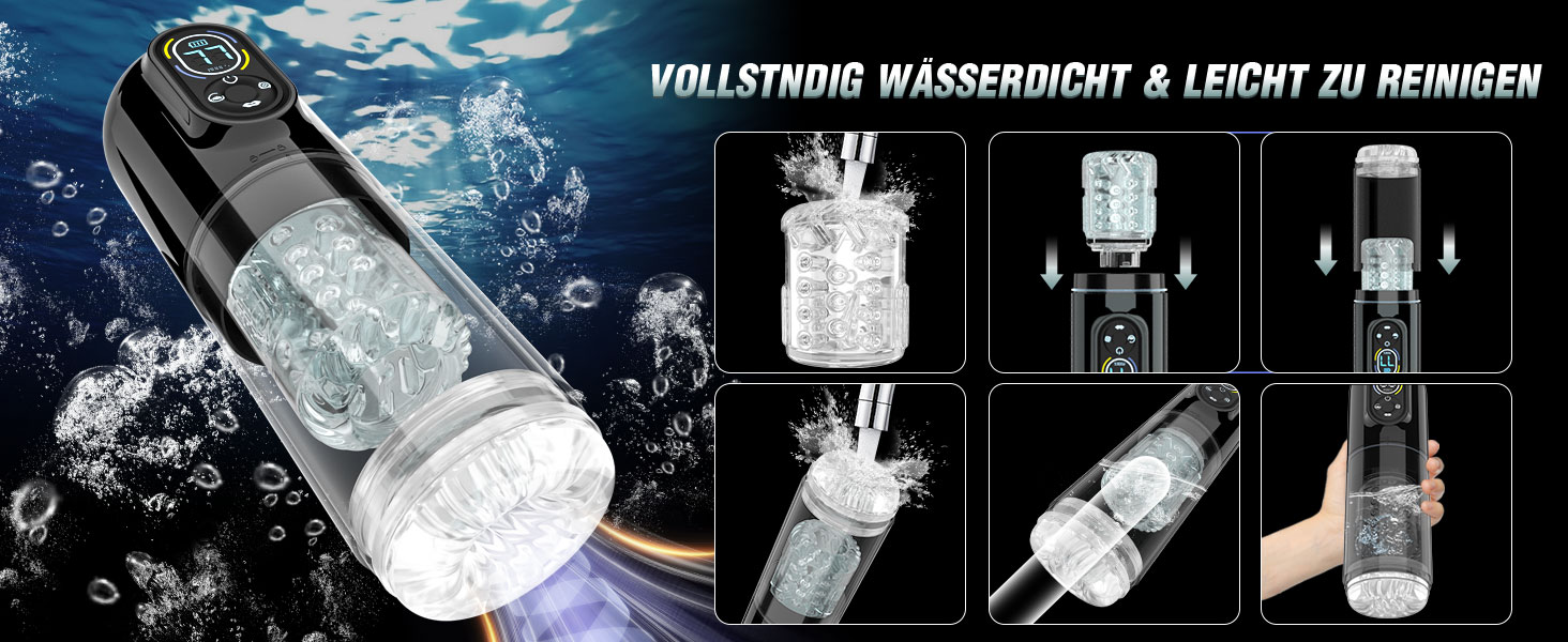 Електричний мастурбатор для чоловіків з 7 режимами, телескопічною функцією, ротацією, всмоктуванням, вібрацією та витоком