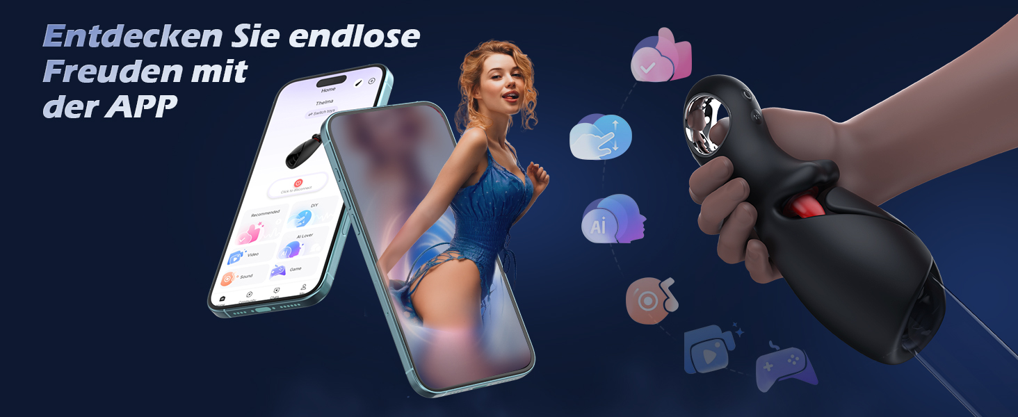 Мастурбатор для чоловіків з 10 режимами вібрації та пульсації, з пульсуючою насадкою та пульсуючою кінцівкою, керування через додаток, Glanvoo