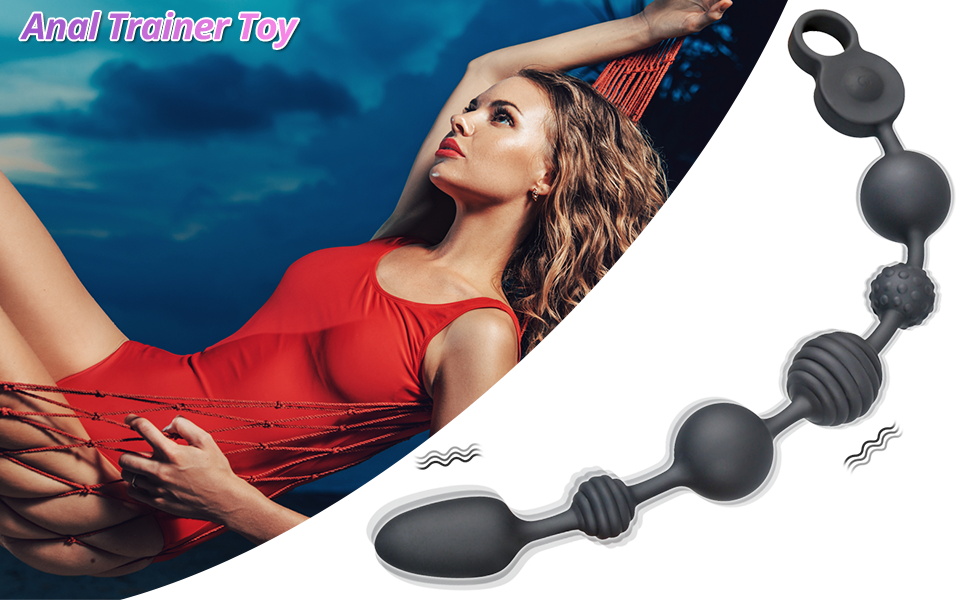 Анальні кулі вібратор із 10 режимів вібрації, 3 моторами та анальною ланцюжком. Стимулятор G-точки, простати, анальних кулястих вставок для чоловіків, жінок, пар.