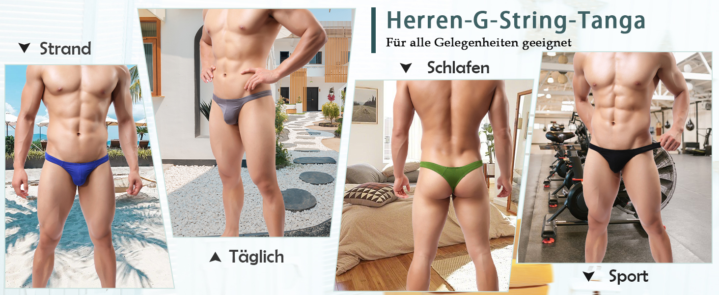 Чоловіча білизна QiaTi: труси-танга, сліпи, боксери (8 шт., M)