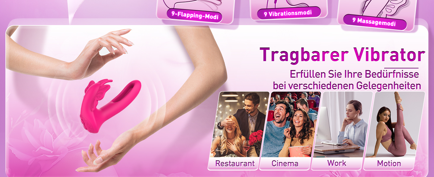 Вібратор для жінок G-точка та клітора - секс-іграшка з 9 режимами вібрації, 4в1, кролик, рожевий