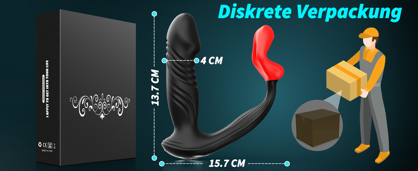 Вібратор для чоловіків для стимуляції простати Timzeit - анальний вібратор, кільце для пеніса з пультом дистанційного керування та додатком, анальний плагін з 9 режимами вібрації та 9 функціями імпульсу. Іграшка для дорослих.