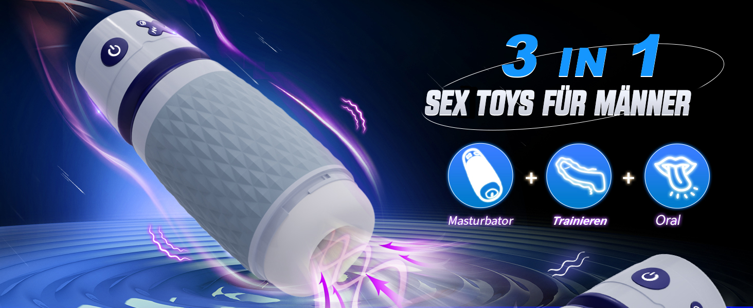 Секс-іграшка для чоловіків Eanatoys Masturbieren: 3 соски, 4 вібратори, реалістична вагіна, імітація оргазму, сірий колір