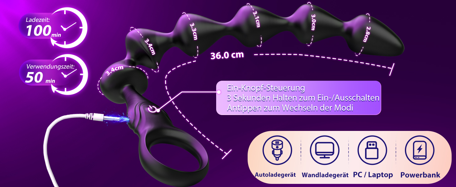Анальний дildo з рідкого силікону з 10 режимами вібрації, 36 см. Іграшка для пар, BDSM, стимуляція простати (для чоловіків та жінок)