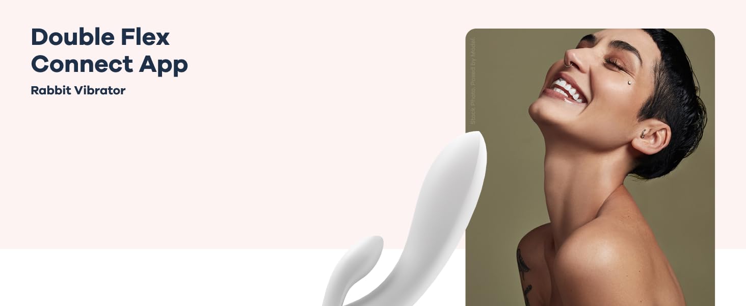 Вібратор Satisfyer Double Flex Connect з Bluetooth-додаток | Інтимні іграшки для жінок | Водонепроникний (IPX7) | Силікон преміум-якість | Заряджається | Один розмір (білий)