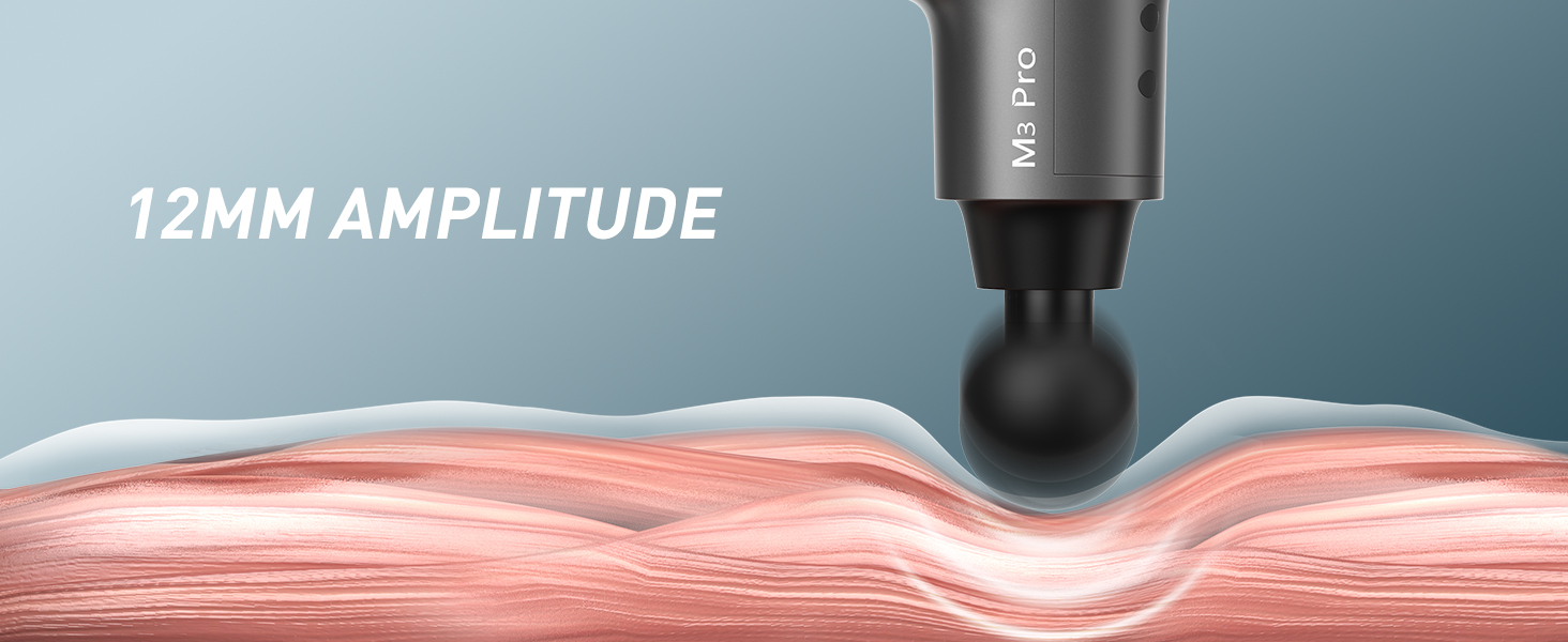 Перкусійний масажер OPOVE M3 Pro 2 Massage Gun з LED-дисплеєм, 2500 об/хв, для зняття м'язового болю, світло-сірий
