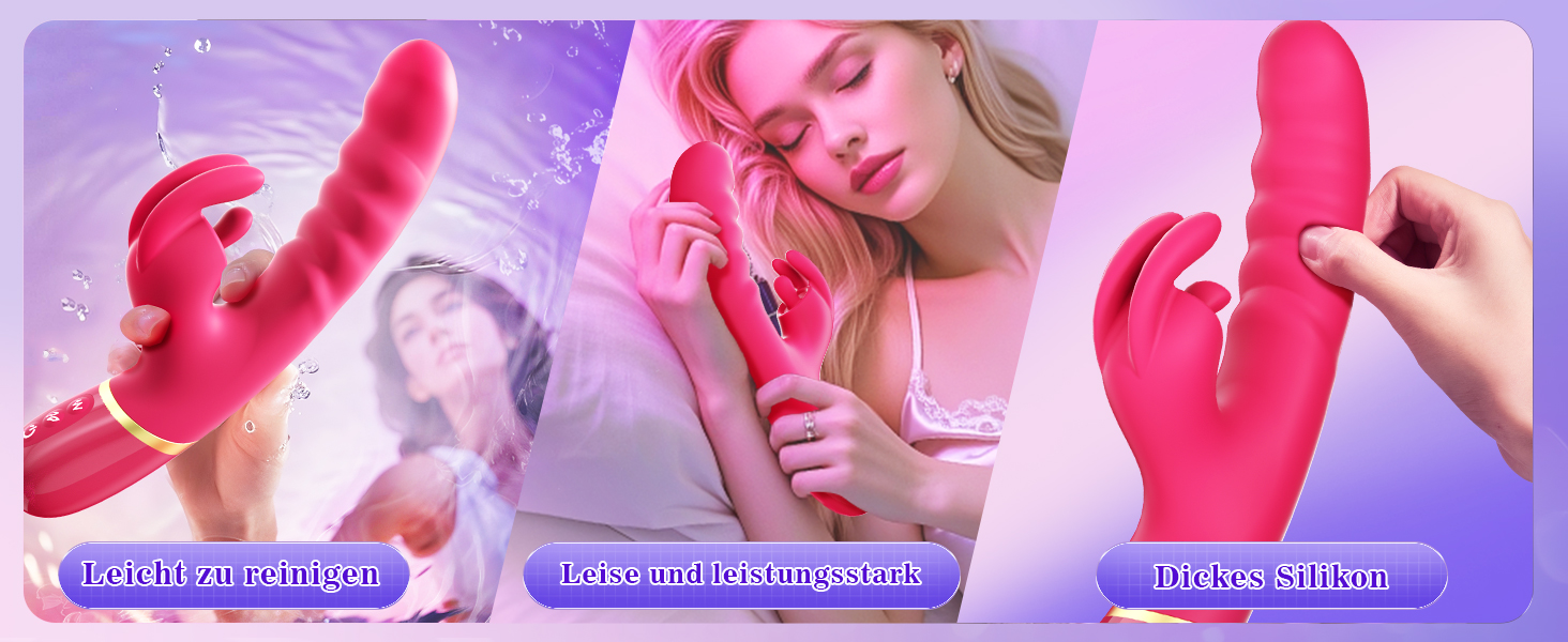 Набір вібраторів для жінок, секс-іграшки з 12 режимами, м'який дилідо з силікону, кролик-вібратор, тиха та потужна вібрація, стимулятор клітора та G-точки, секс-іграшка для жінок + додаток, мастубатор, яскраво-рожевий