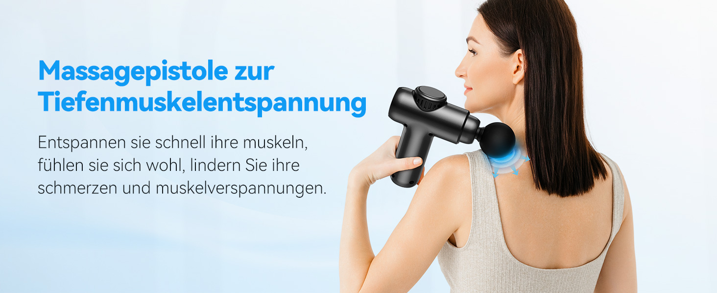 Міні-масажер перкусійний Mini Massage Gun для глибокого масажу тканин, 30 рівнів швидкості, LCD-дисплей, портативний пістолет від м'язового болю та скутості