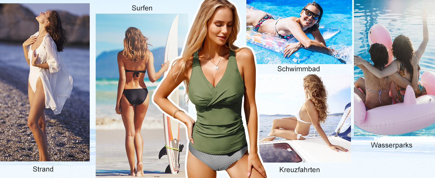 Купальник жіночий танкiні з пуш-ап ефектом, висока талія, чорний, XL - Bikini