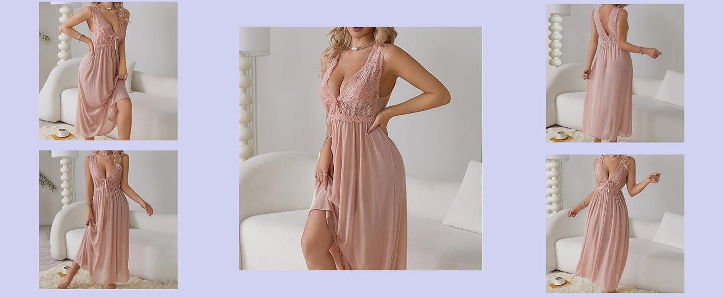 Сукня-бабідол для повних жінок, спідня сукня з довгим рукавом, бавовна, спідня сукня, нічна сорочка, push-up, сексуальна спідня білизна, C2-блакитний, XL