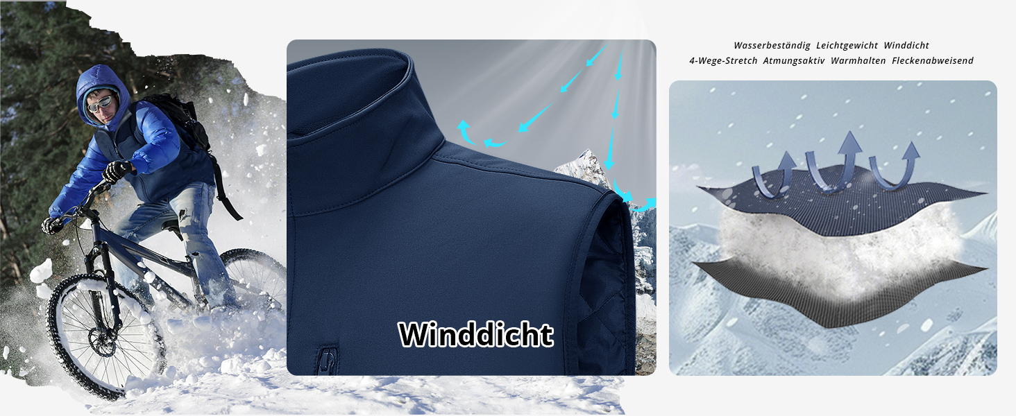 Чоловічий жилет Outdoor Ventures Softshell з утеплювачем, водовідштовхуючий та вітрозахисний, для бігу, їзди на велосипеді та походів, чорний, XL