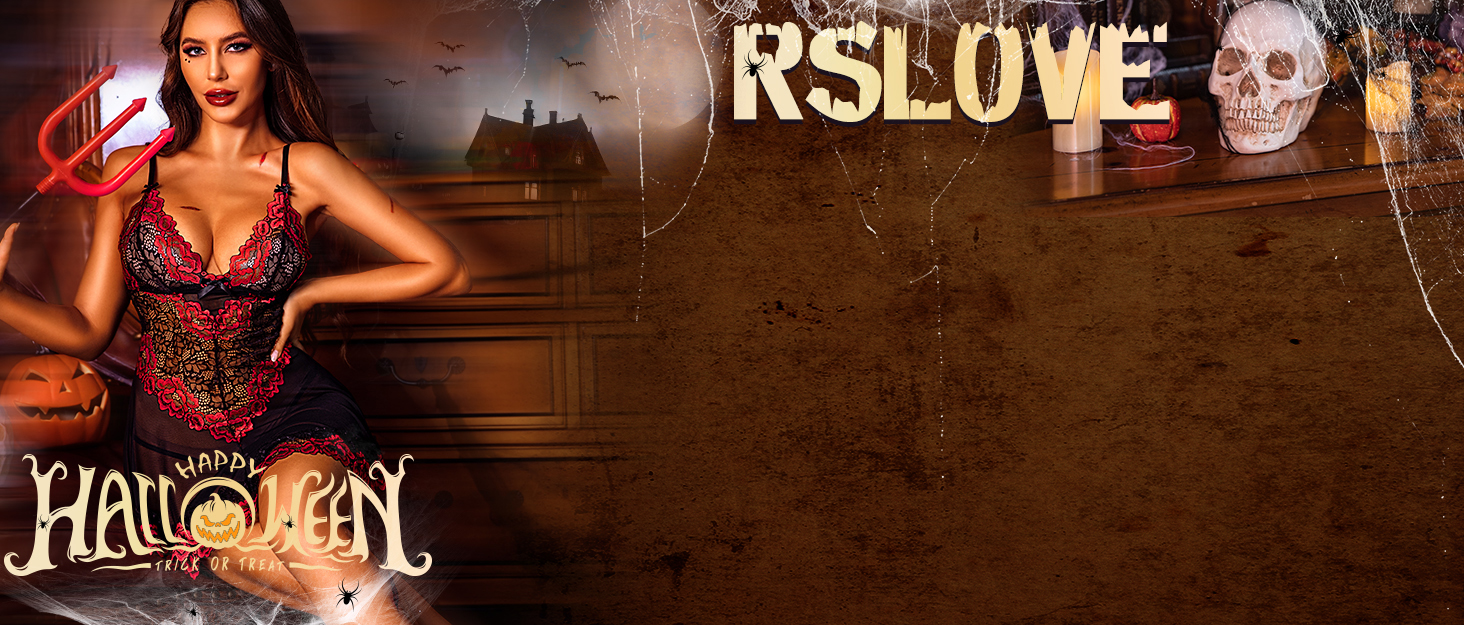 Babydoll RSLOVE для жінок: мереживна піжама, сексуальна нічна сорочка, чорний/червоний колір