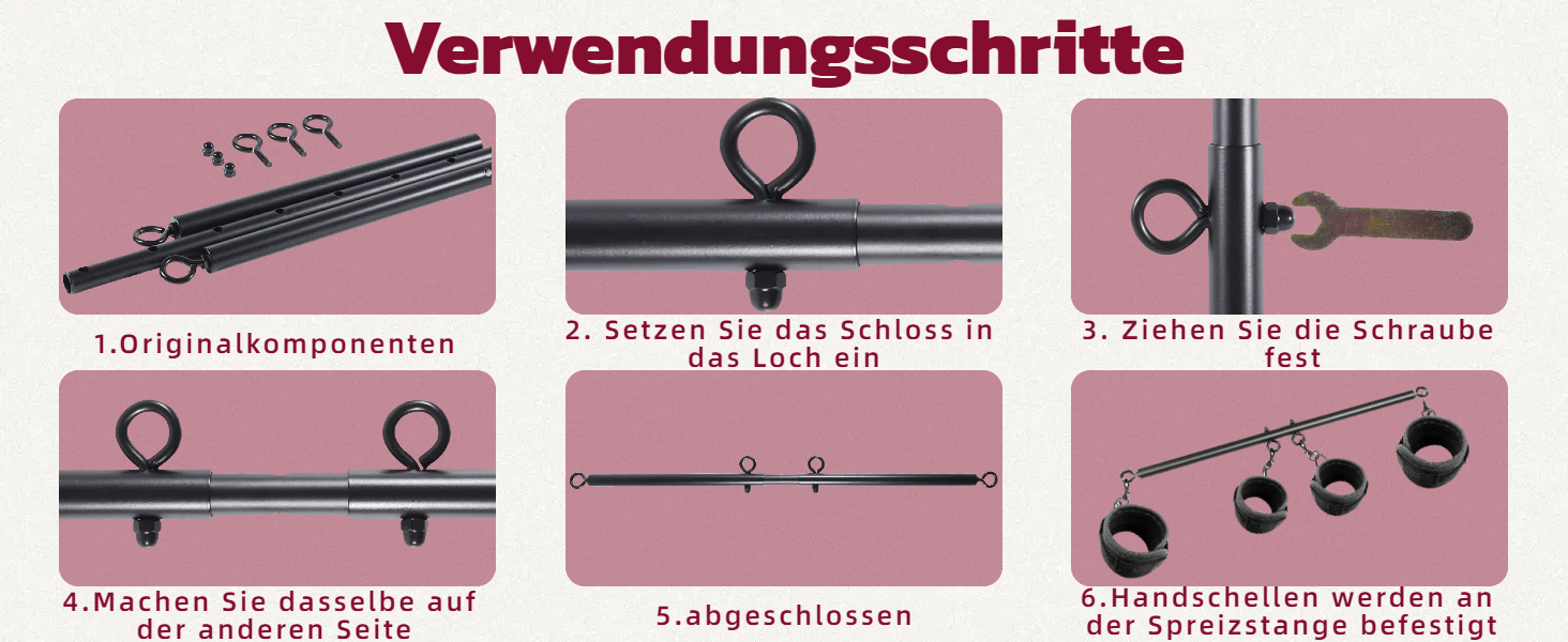 Розпірка для бондажу з металу, наручники та кайдани для ніг BDSM для пар (чорний)