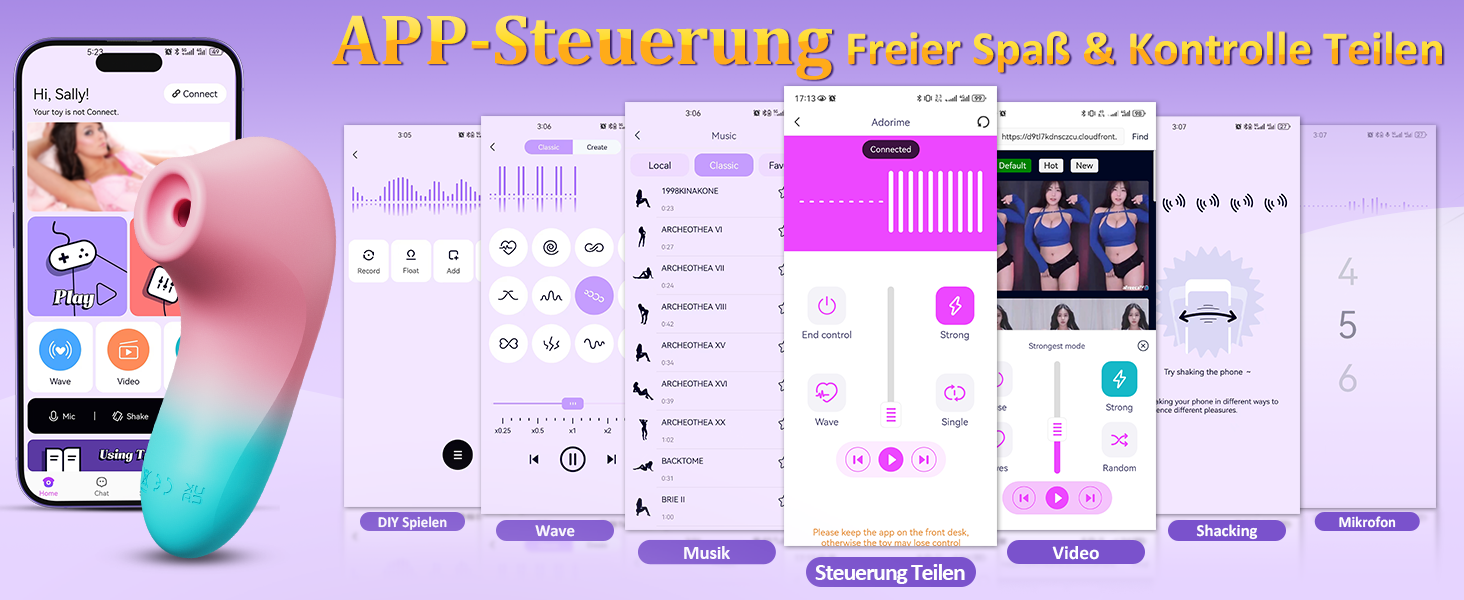 Вібратор Sauger для жінок з LED, керуванням через APP та 10 режимами потужності - іграшка для дорослих