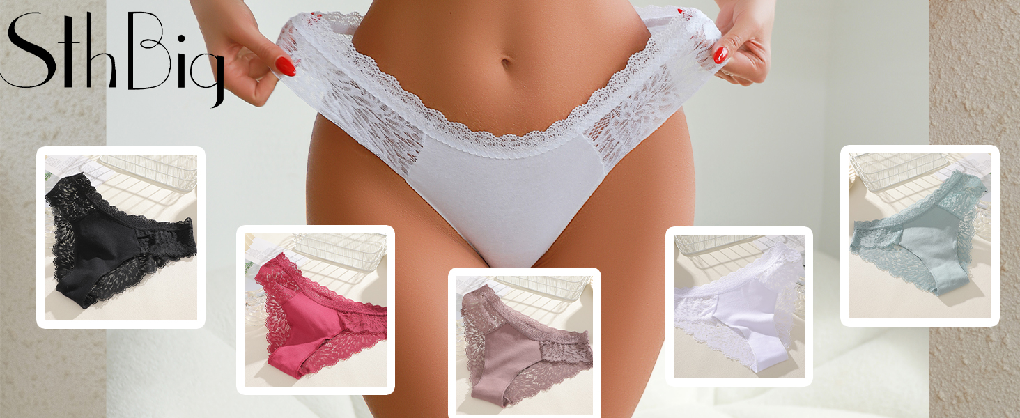 Сексуальні жіночі труси-сліпи XL, бавовна, мереживо, дихаючі, 6 шт. (чорний)