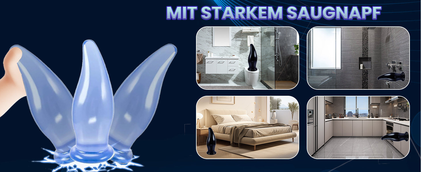 Анальний масажер Youxclian Riesen з присоском XXL, для чоловіків та жінок, блакитний