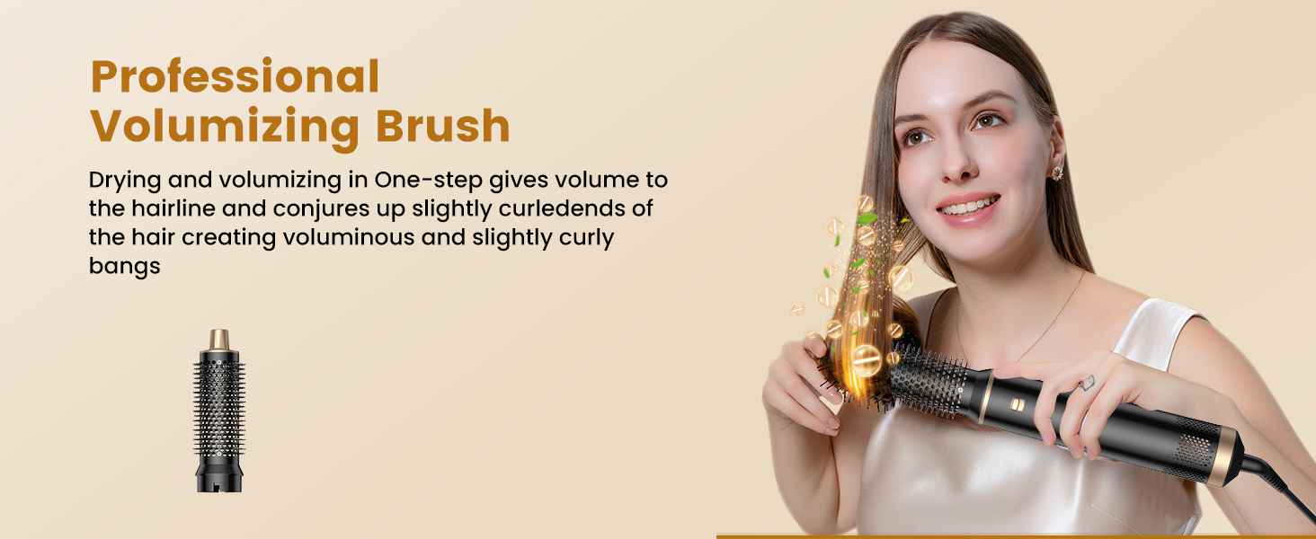 Стайлер для волосся 5 в 1 UKLISS Airstyler Pro: багатофункціональний набір для сушіння та укладки (фен, брашинг, гофре, вирівнювач), 1000 Вт, чорний