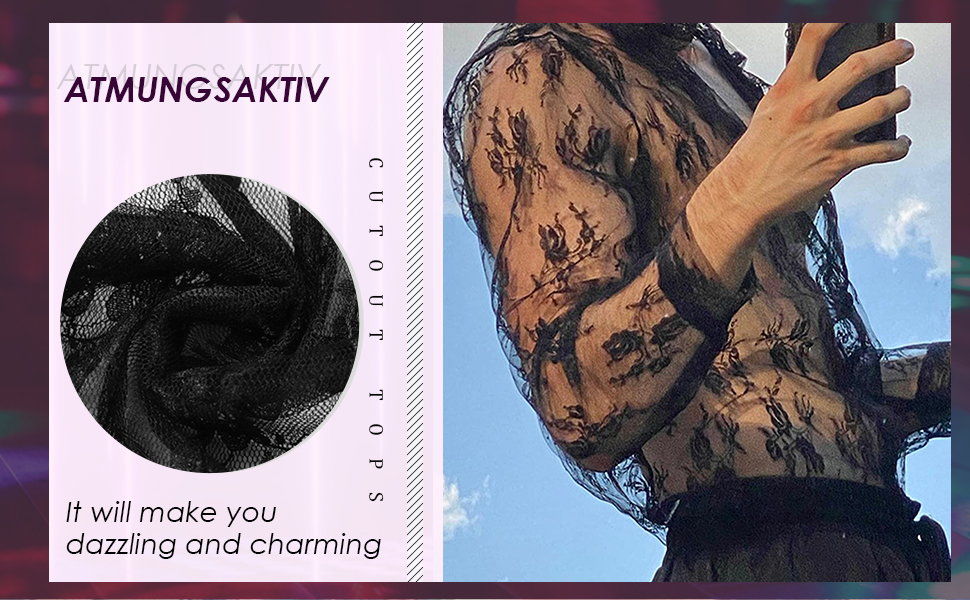 Чоловіча прозора сорочка AIEOE: мереживна сорочка з довгим рукавом для клубу, колір: коричневий