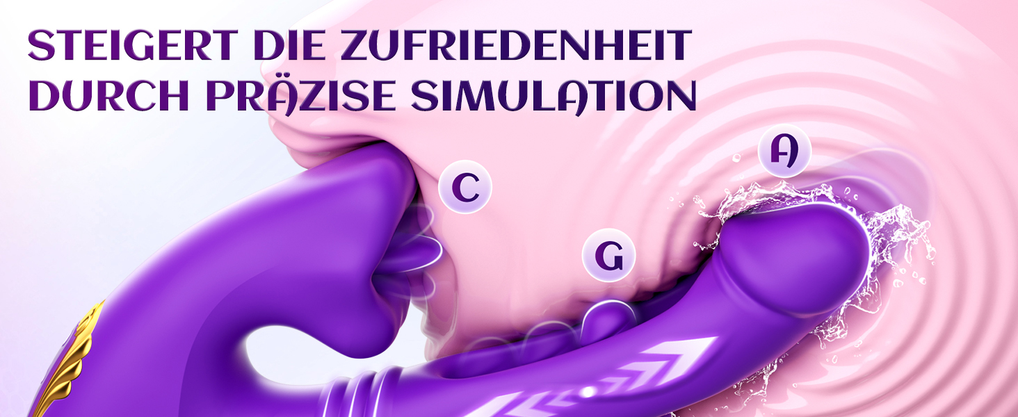 Вібратор для жінок Dildo з 7 режимами вібрації та стимуляції клітора, фіолетовий