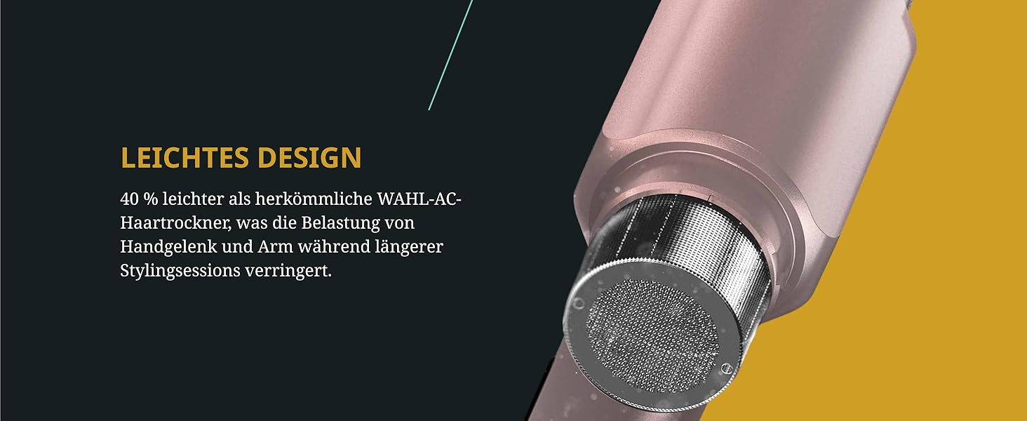 Професійний іонний фен Wahl Vanquish Rose Gold, 1600 Вт, FlowControl, з магнітним диффузором та концентратором