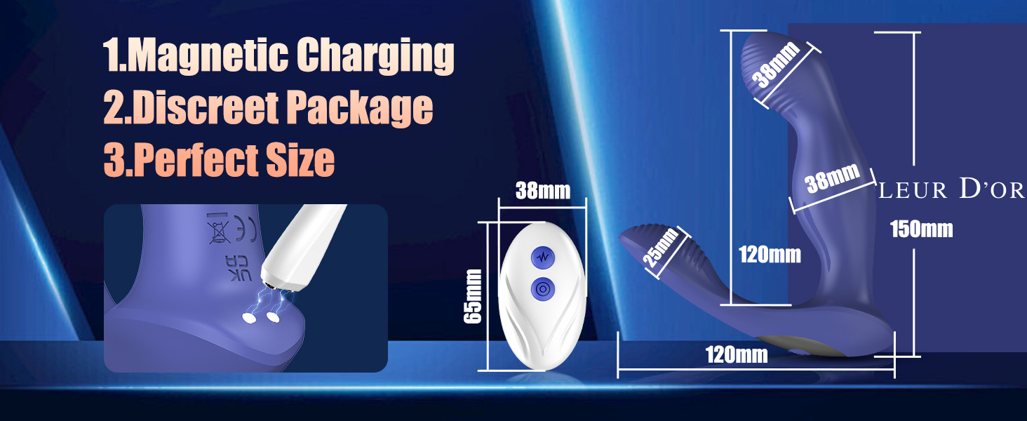 Анавібратор для чоловіків та пар: масажер простати з пультом, анальний дildo з 9 режимами вібрації та ротації, секс-іграшка XXL