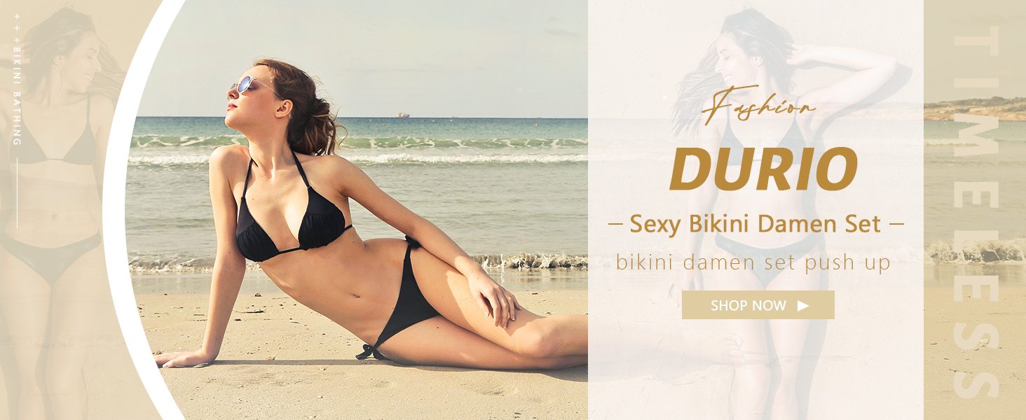 Бікіні Durio для жінок, пуш-ап, сексуальний комплект з 2 частин: трикутник та трусики з широкою смугою, регульовані бретелі, червоний колір, розмір 36