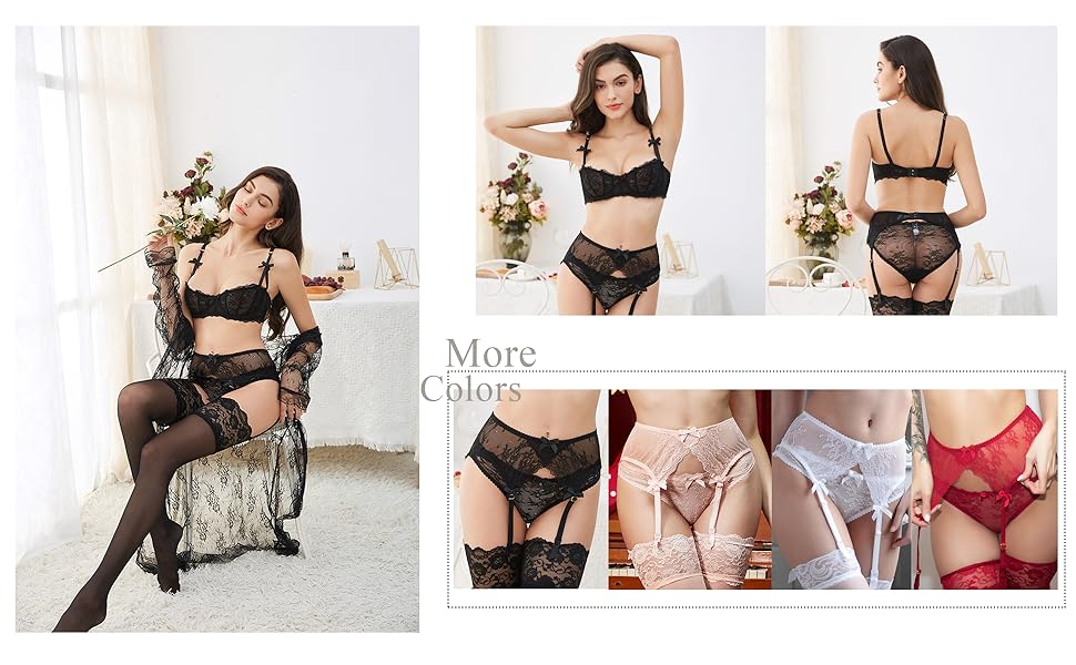Сексуальний жіночий стрінг з мереживом, пояс з 4 ремінцями, металевий кліп для панчіх та спідньої білизни, чорний+білий+рожевий, XL