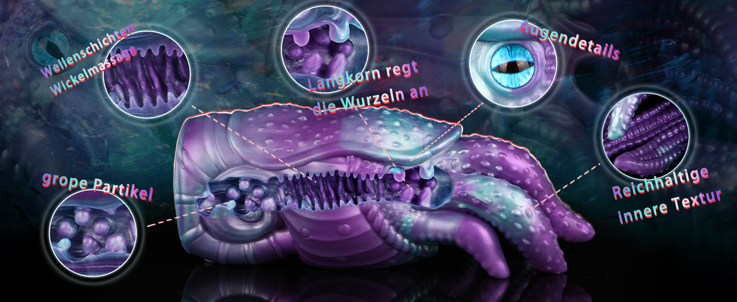 Масажер для чоловіків Silikon Octopus Tentacle 872г – Реалістичний секс-іграшка з силікону, Октопус, Клітор, Анальний