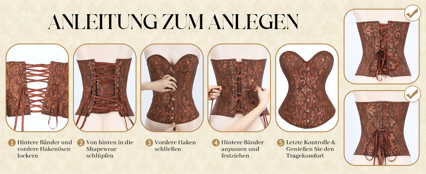 Корсетний топ WERFORU для жінок з повним бюстом, чорний, готичний стиль, вінтаж, для карнавалу та Хелловіну