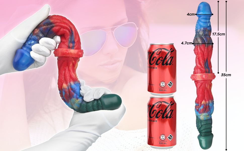 SXOVO Doppeldildo з сильною мускулатурою - великий, м'який, подвійний дилда для масажу G-точки та стимуляції простати. Іграшка для дорослих для жінок, чоловіків та пар.