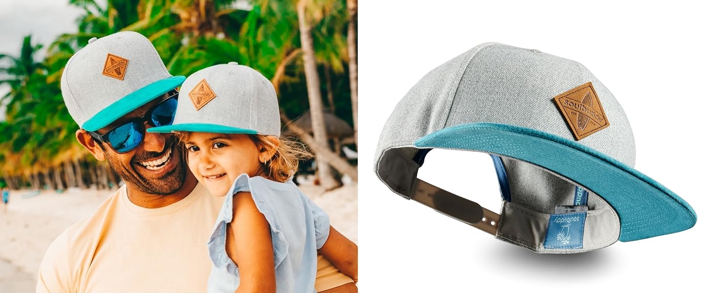 Набір бейсболок Soulbuddy для батька та сина (2 шт) — сімейний комплект кепок Snapback, темно-червоні, регульований розмір