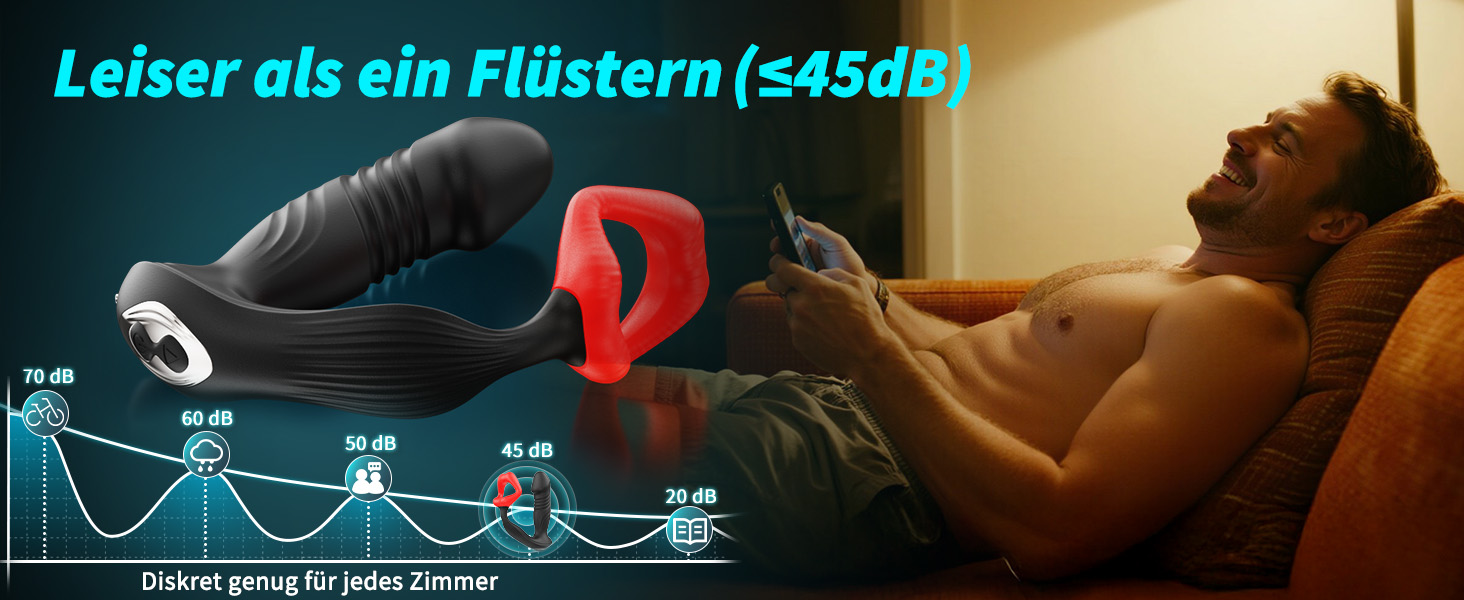 Вібратор для чоловіків для стимуляції простати Timzeit - анальний вібратор, кільце для пеніса з пультом дистанційного керування та додатком, анальний плагін з 9 режимами вібрації та 9 функціями імпульсу. Іграшка для дорослих.