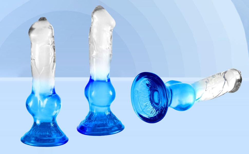 Анальний дildo Difemstoy з сильним присоском, стимулятор G-точки, іграшки для дорослих для жінок, чоловіків, пар (S, блакитно-прозорий)