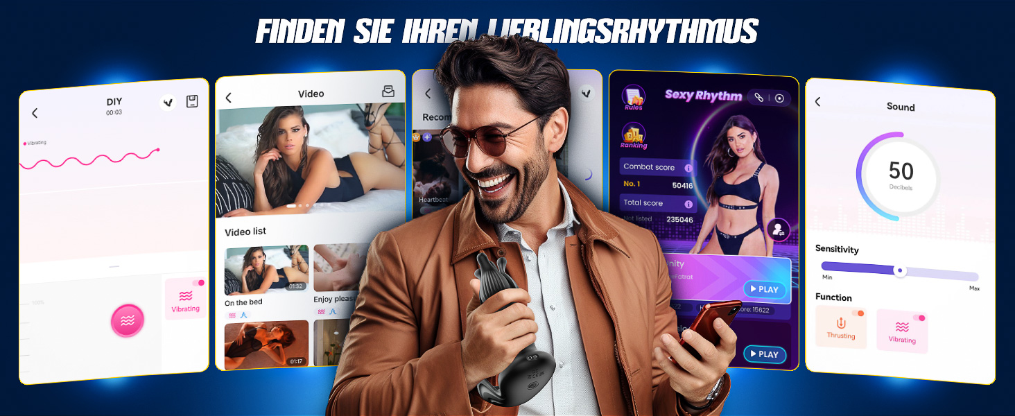 Анальні вібратори для чоловіків Soulour: стимуляція простати, 4 режими, анальний плагін з кільцем для пеніса та вібрацією мошонки, 9x9 режимів, преміум якість