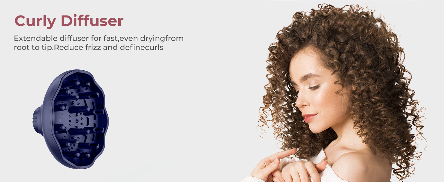 Мультистайлер для волосся 6 в 1 MogaWave Hairstyler Pro Airbrush: стайлер з феном, круглою щіткою для об'єму, вирівнювачем та насадками для завивки (Синій)