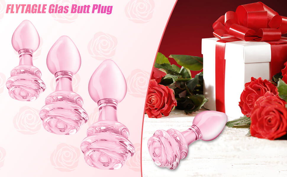 Анальні пробки FLYTAGLE 3 шт. (великий, середній, малий) зі скла для стимуляції простати, BDSM, дорослі іграшки для чоловіків, жінок, пар
