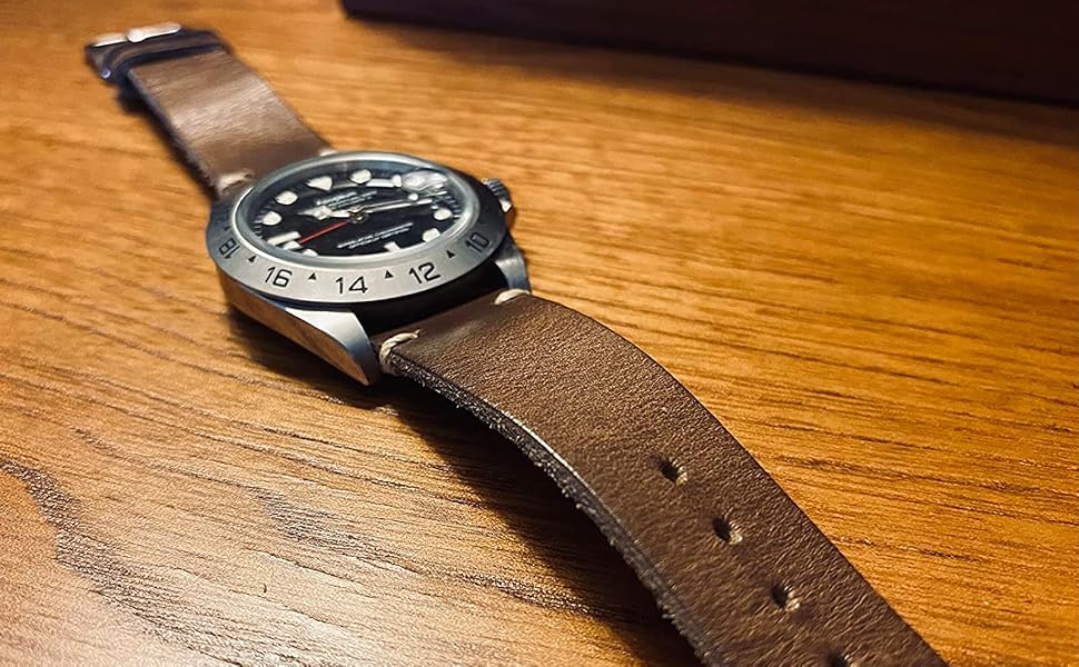Шкіряний ремінець для годинника Horween Vintage з швидкознімним кріпленням, коричневий, 20 мм