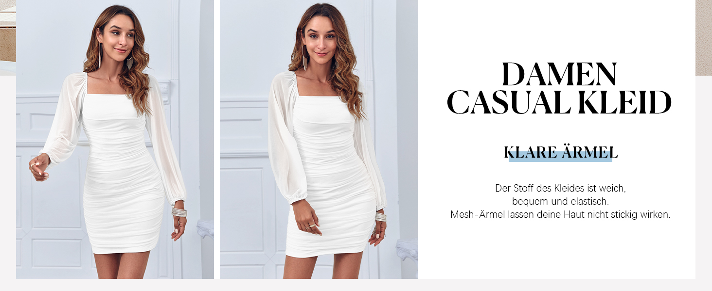 Сукня жіноча вечірня коктейльна облягаюча Bodycon з мереживом, довгі рукави, квадратний виріз, міні, чорна