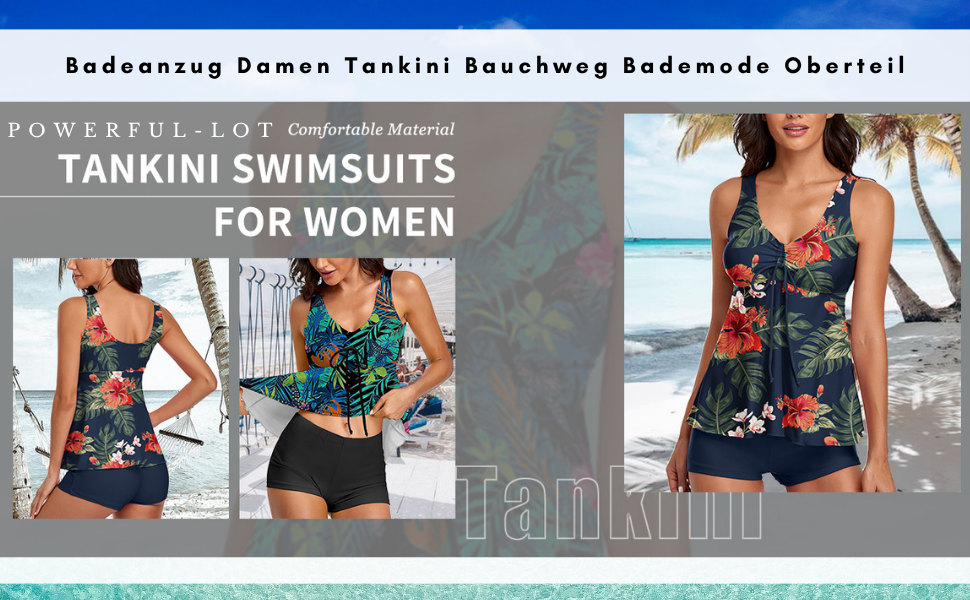 Tankini жіночий з ефектом корекції фігури, пуш-ап, великий розмір, білий - купальник роздільний для плавання та пляжу
