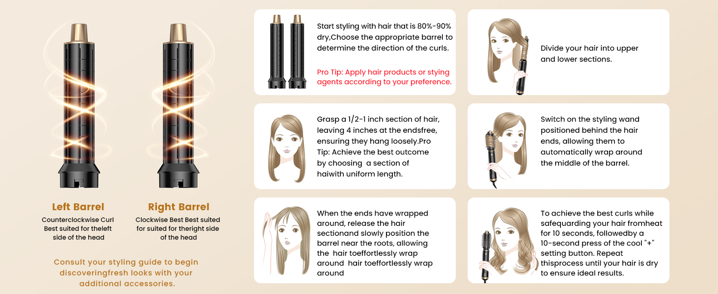 Стайлер для волосся 5 в 1 UKLISS Airstyler Pro: багатофункціональний набір для сушіння та укладки (фен, брашинг, гофре, вирівнювач), 1000 Вт, чорний