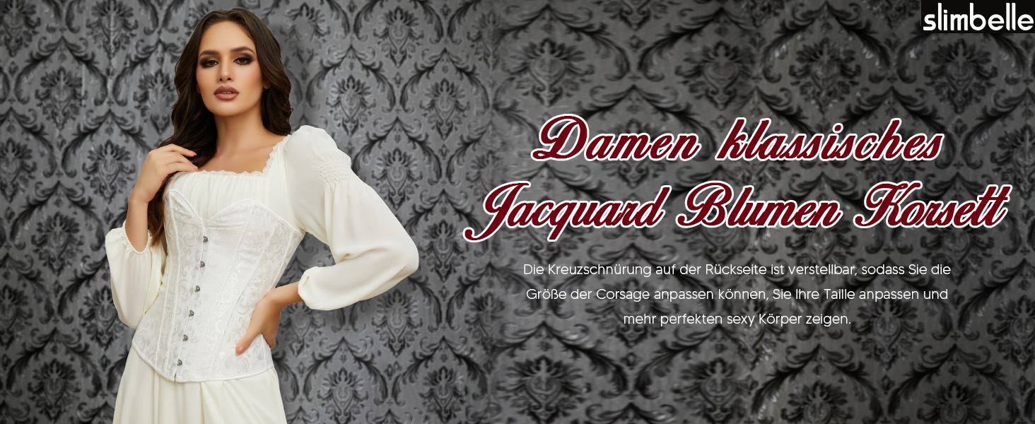 Корсетний топ SLIMBELLE для повних грудей: готичний корсет з мереживом та шнурівкою, бюстгальтер-корсет з сталевими ребрами, топ з фальш-шкіри (L, білий)