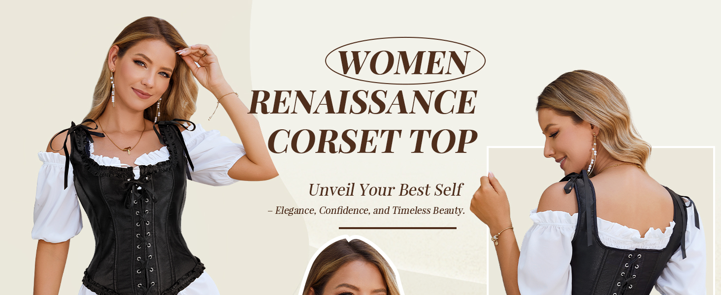 Корсетний топ LEACOOLKEY Renaissance з квітковим принтом, чорний, для костюмів на Хелловін